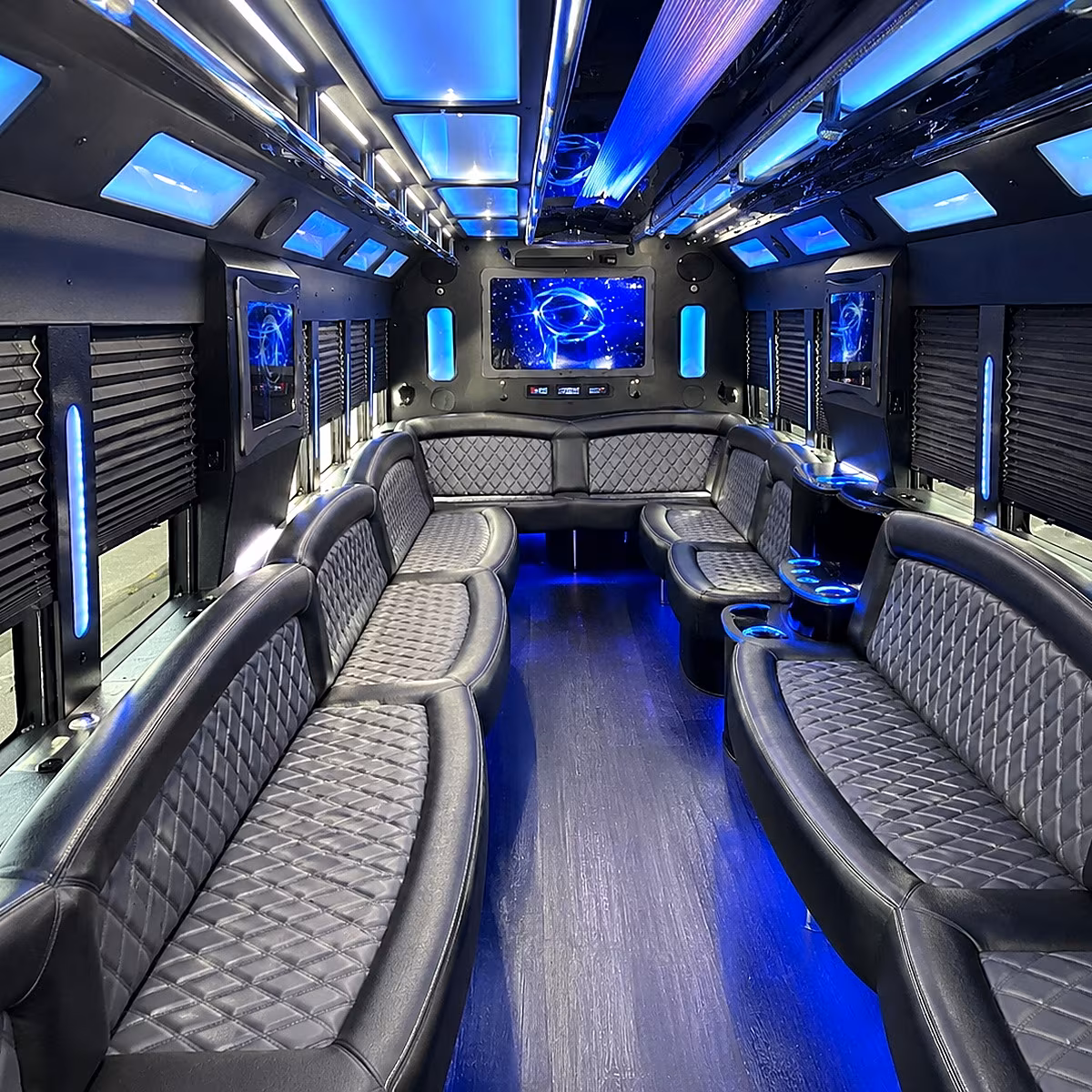 Carlsbad Private Event Transportation party bus interior