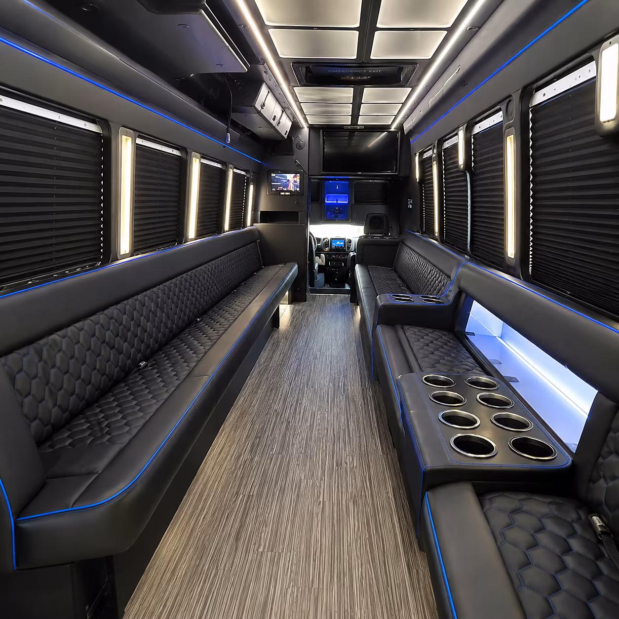 Carlsbad Sporting Event Transportation party bus interior
