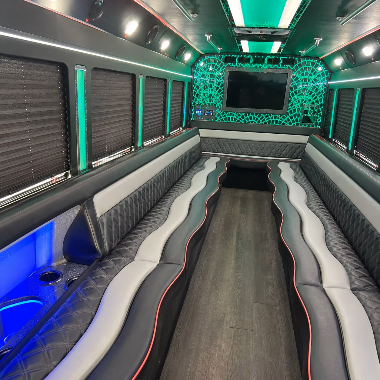 Carlsbad Wedding Transportation party bus interior
