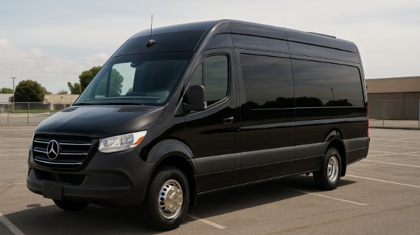 Exterior of Charter Bus Company El Cajon's 14 Passenger Sprinter Limousine in El Cajon