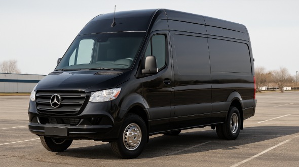 Exterior of Charter Bus Company San Marcos's 14 Passenger Sprinter Limousine in San Marcos