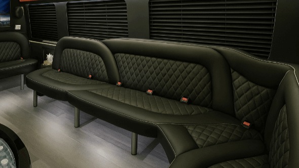 Interior of Charter Bus Company La Mesa's 15 Passenger Party Bus in La Mesa