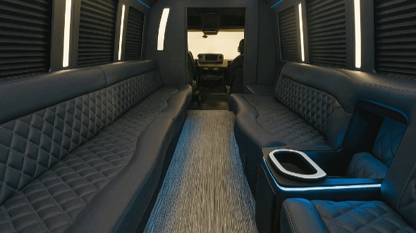 Interior of Carlsbad Party Bus Company's 25 Passenger Party Bus in Carlsbad