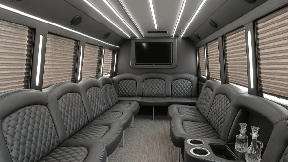 Interior of Charter Bus Company Oceanside's 25 Passenger Party Bus in Oceanside