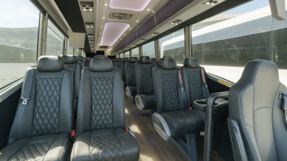Interior of Charter Bus Company Carlsbad's 28 Passenger Minibus in Carlsbad