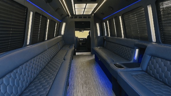 Interior of Charter Bus Company Oceanside's 28 Passenger Party Bus in Oceanside
