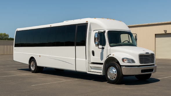 Exterior of Charter Bus Company Santee's 28 Passenger Party Bus in Santee
