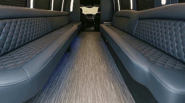 Interior of Charter Bus Company Encinitas's 30 Passenger Party Bus in Encinitas
