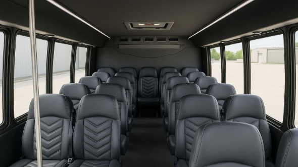 Interior of Charter Bus Company Carlsbad's 35 Passenger Minibus in Carlsbad