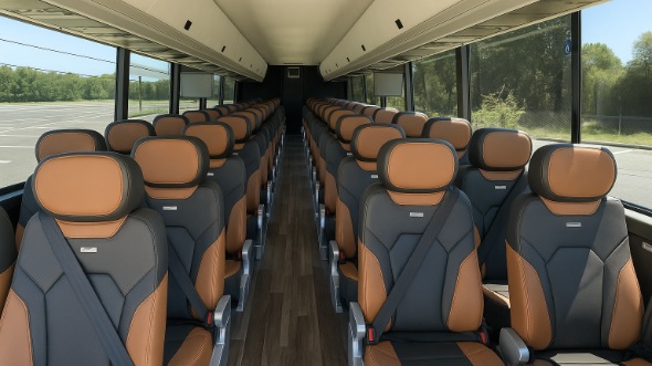 Interior of Charter Bus Company Carlsbad's 40 Passenger Charter Bus in Carlsbad
