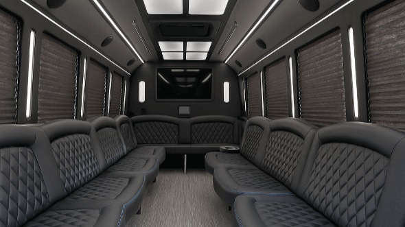 Interior of Charter Bus Company Escondido's 40 Passenger Party Bus in Escondido