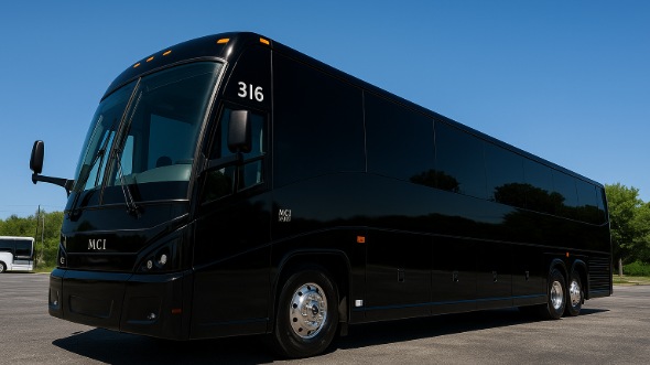 Exterior of Charter Bus Company Santee's 40 Passenger Party Bus in Santee