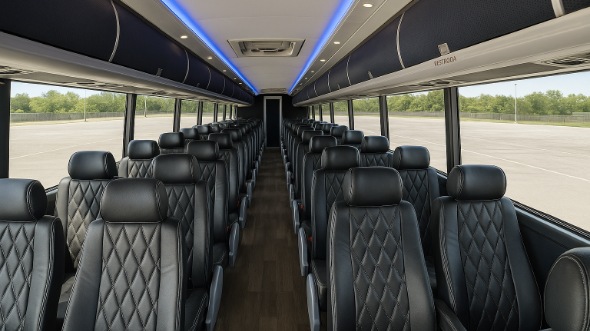 Interior of Charter Bus Company Carlsbad's 44 Passenger Charter Bus in Carlsbad