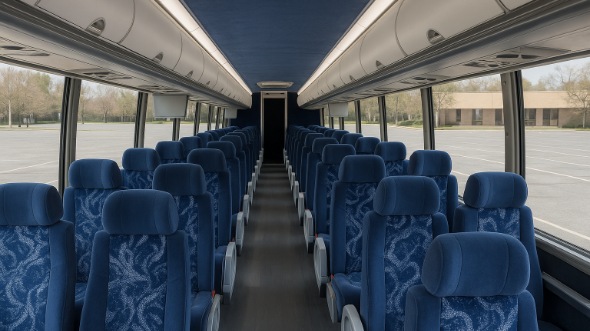 Interior of Charter Bus Company Carlsbad's 45 Passenger Charter Bus in Carlsbad