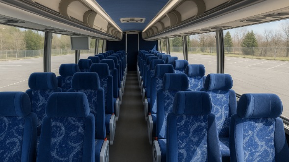 Interior of Charter Bus Company Carlsbad's 47 Passenger Charter Bus in Carlsbad