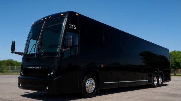Exterior of Charter Bus Company Vista's 50 Passenger Party Bus in Vista