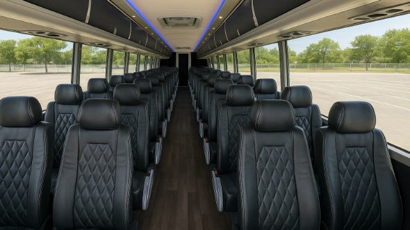 Interior of Charter Bus Company Carlsbad's 51 Passenger Charter Bus in Carlsbad
