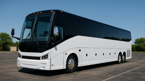Exterior of Charter Bus Company Carlsbad's 54 Passenger Charter Bus in Carlsbad