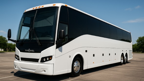 Exterior of Charter Bus Company Carlsbad's 55 Passenger Charter Bus in Carlsbad
