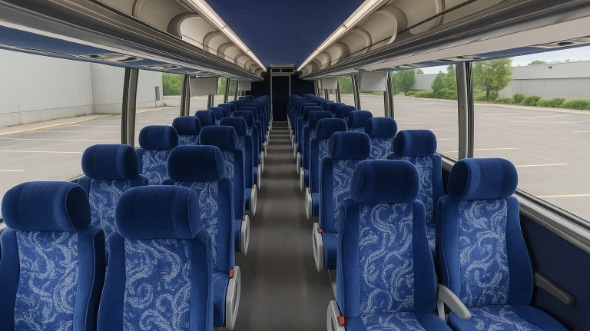 Interior of Charter Bus Company Carlsbad's 56 Passenger Charter Bus in Carlsbad